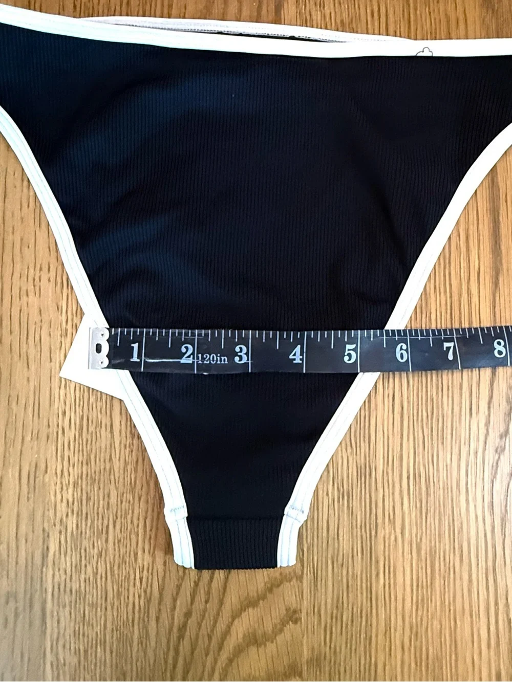 L*Space Nora Bikini Bottoms Black White Trim High Cut Size S NWT